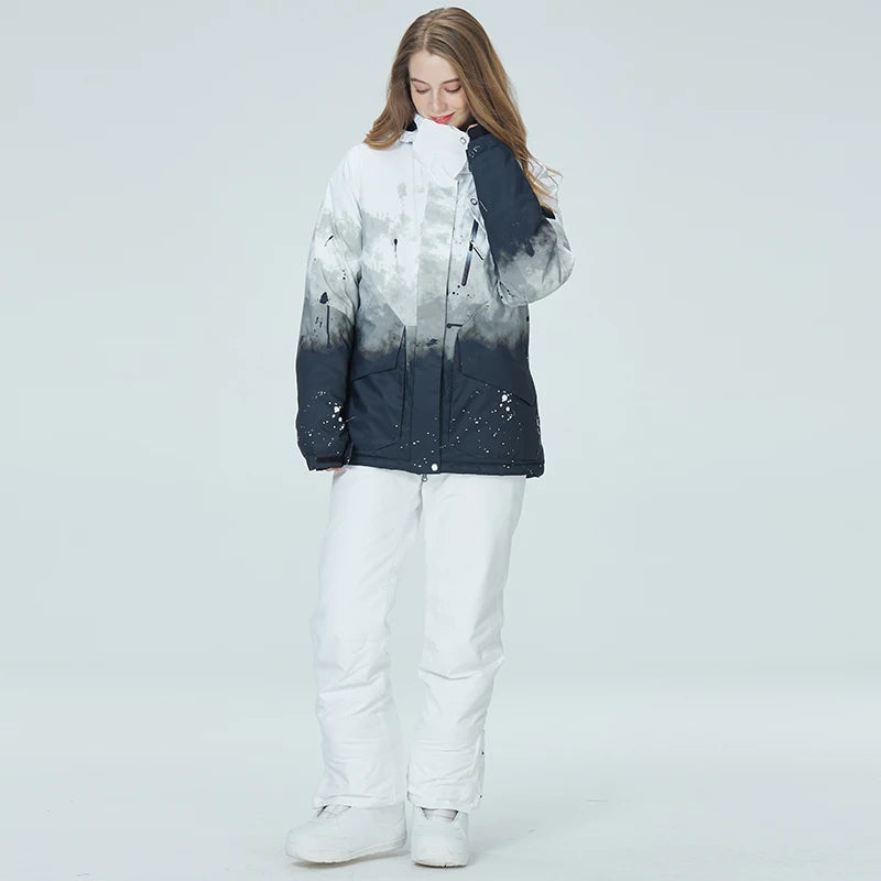 Snowboarding Suit Sets for Men and Women, Snow Wear Clothing, Waterproof, Ski Jacket, Strap Pant, Winter Costume, For Adult