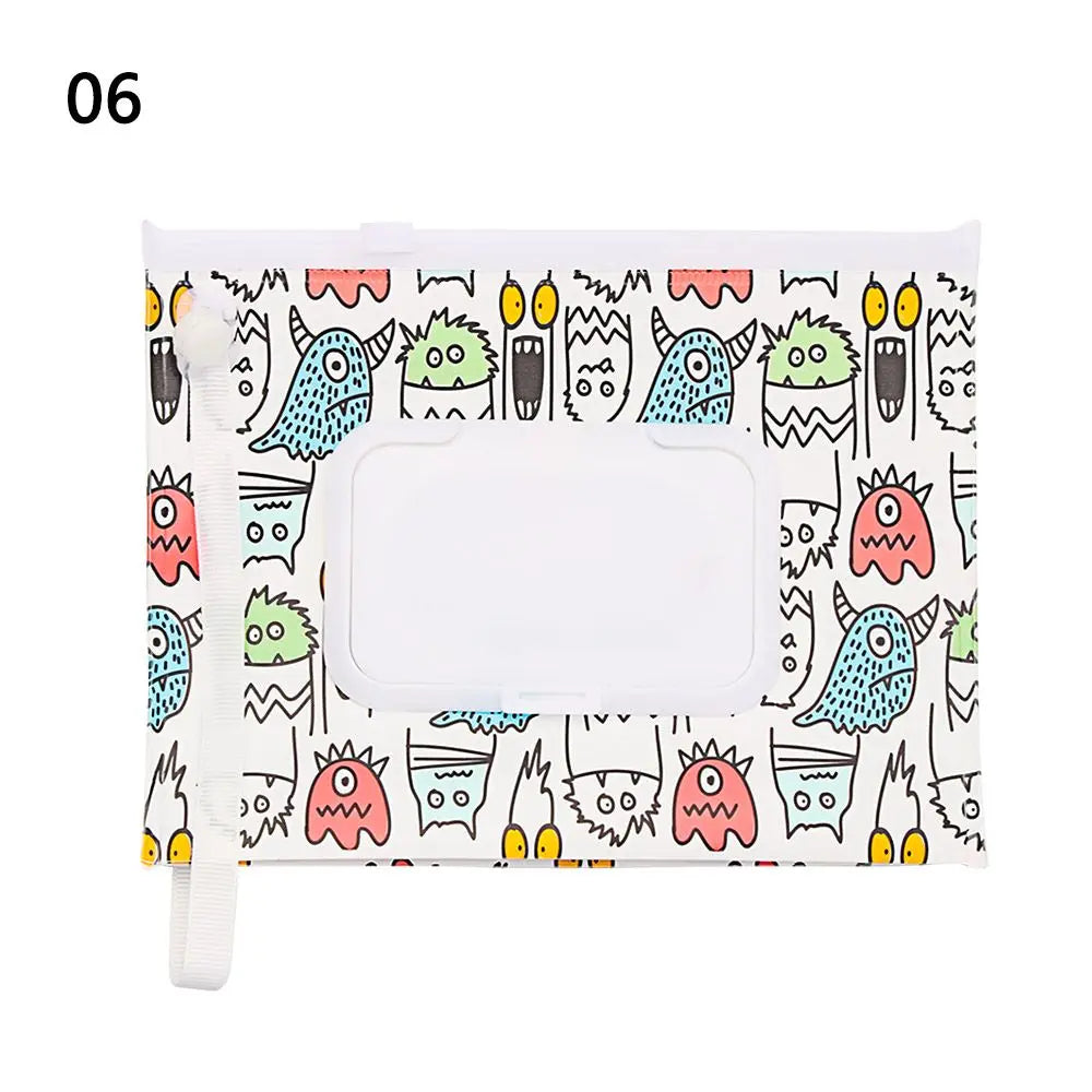 Hot Refillable EVA Wet Wipes Bag Cosmetic Pouch Tissue Box Wipes Holder Flip Cover Snap-Strap Carrying Case Stroller Accessories