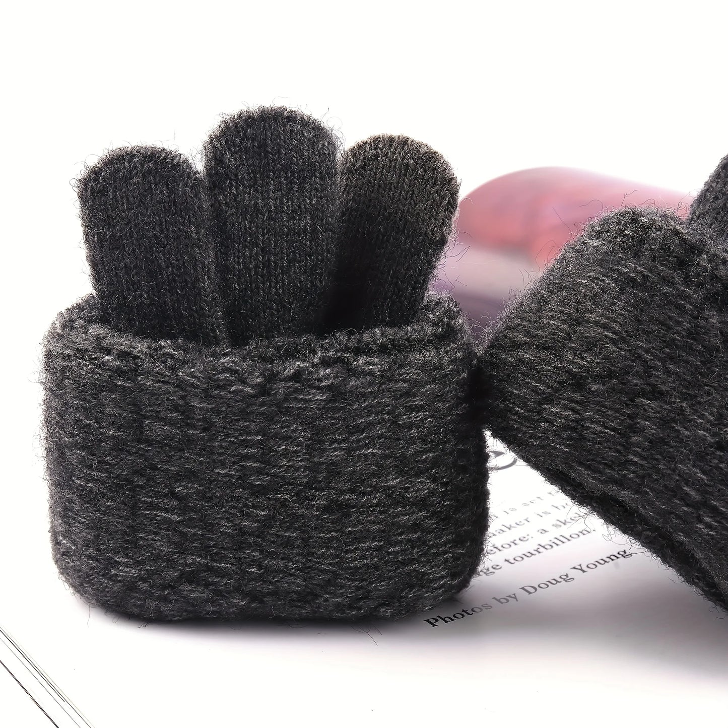 Winter Cycling Gloves Thermal Alpaca Wool Touch Screen Knitted Skiing Gloves Windproof Anti-Cold Hiking Running Sport Gloves