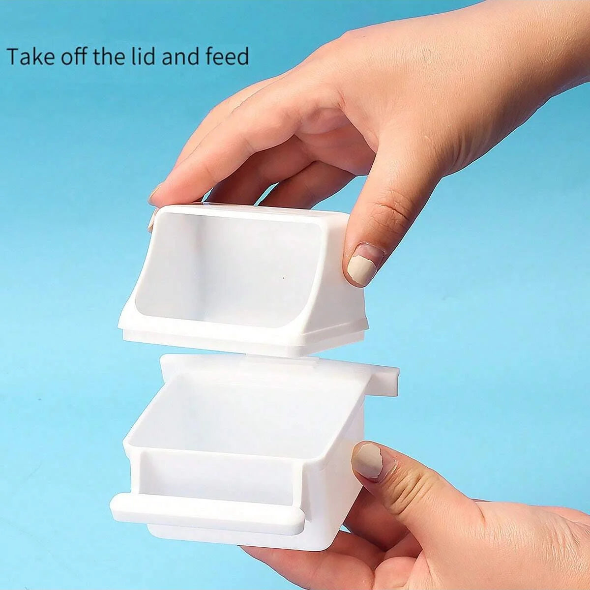 1pc-Acrylic feeding tool for small poultry, splash proof bird food container