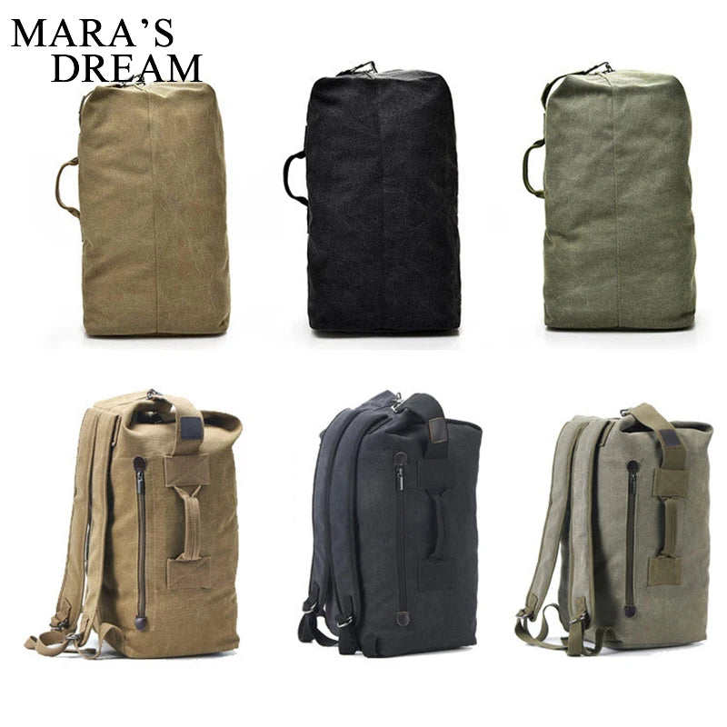 Mara's Dream Men Large Travel Climbing Bag Tactical Military Backpack Women Army Bags Canvas Bucket Bag Shoulder Sports Bags Boy