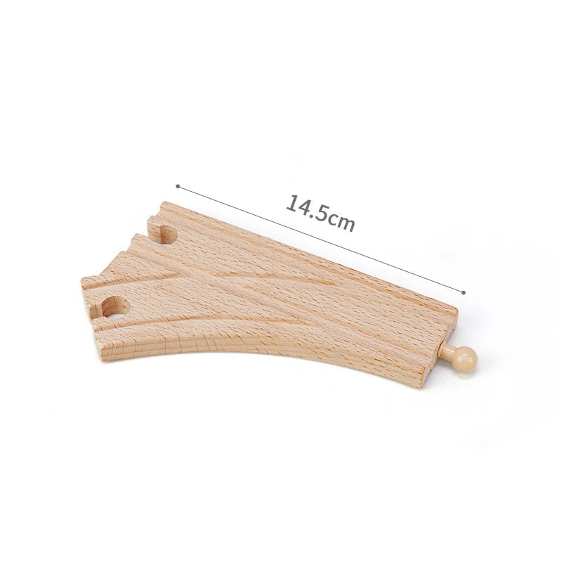 Wooden Train Track Accessories Universal Wooden Railway Tracks Bridge Parts Adapters Fit for All Brand Train Toys Birthday Gifts
