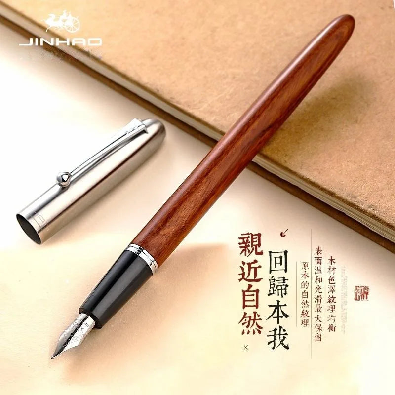 JINHAO 51A Fountain Pen Wooded Pen 0.38mm F Nib Ink Pens for Writing Finance School Office Supplies Stationery PK 9019 9013