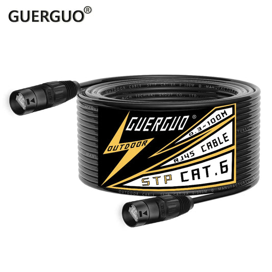 0.3M-100M Cat5/CAT6 Stage Ethernet Extension Shielded Cable Outdoor&Indoor LAN Network STP/SFTP Cable with Zinc Alloy RJ45 Plug