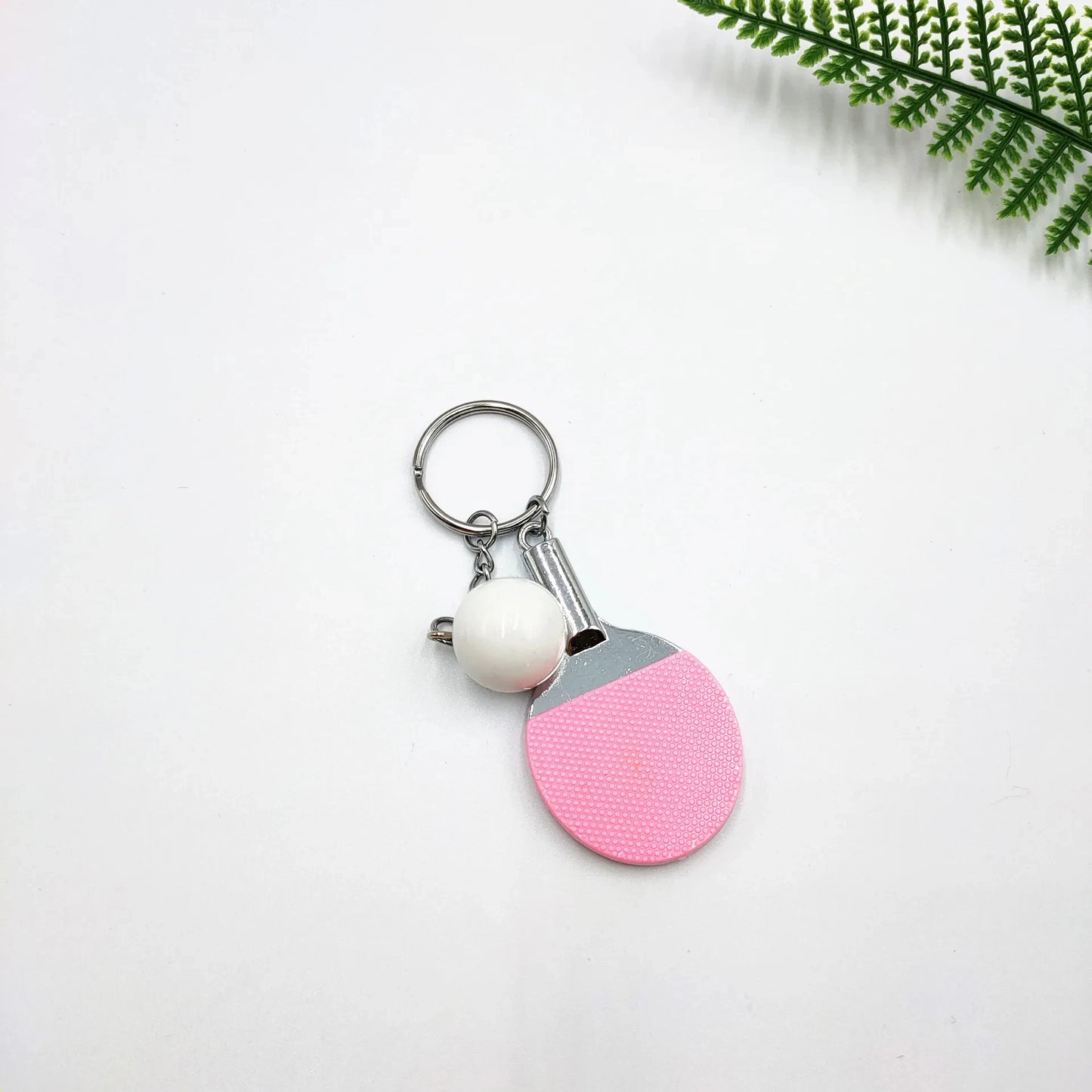 7 Colors Cute Ping Pong Racket  Pendants Souvenir Table Tennis Ball Keychain Ball Sports Fans Key Ring Gift Ornament Accessories