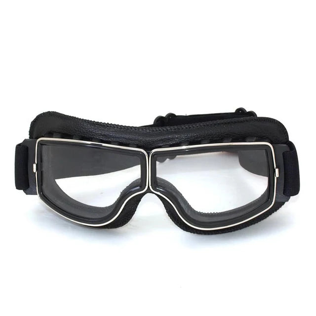Premium Motorcycle Goggles - Windproof Retro Leather Folding Glasses