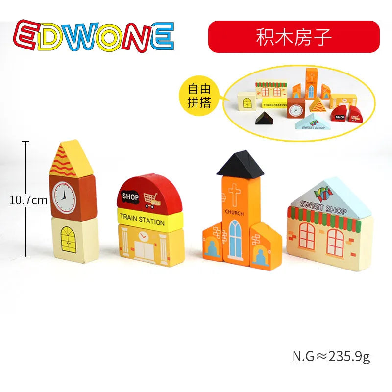 Wooden Train Track Accessories Wood Railway Track Train Station Bridge Tunnel Compatible All Brands Wooden Track Toys