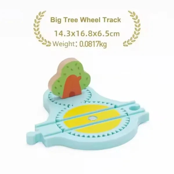 Wooden Train Track Accessories Plastic Flexible Tracks Turntable Slope Bridge fit for Brand Wood Tracks Railway Toys for Kids