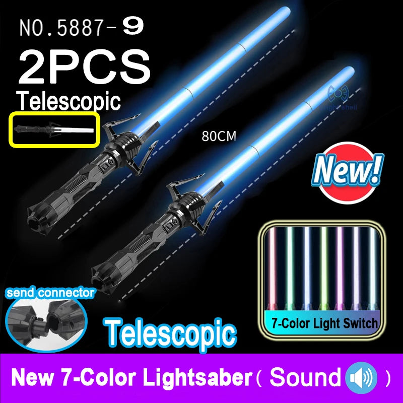 Premium RGB Lightsaber - 7 Color Changing LED Laser Sword with Sound