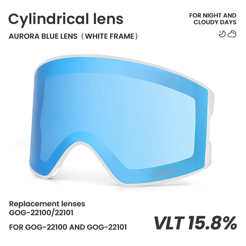 COPOZZ 22101 and 22100 Ski Goggles Magnetic Replacement Lenses Spherical lens and Cylindrical lens