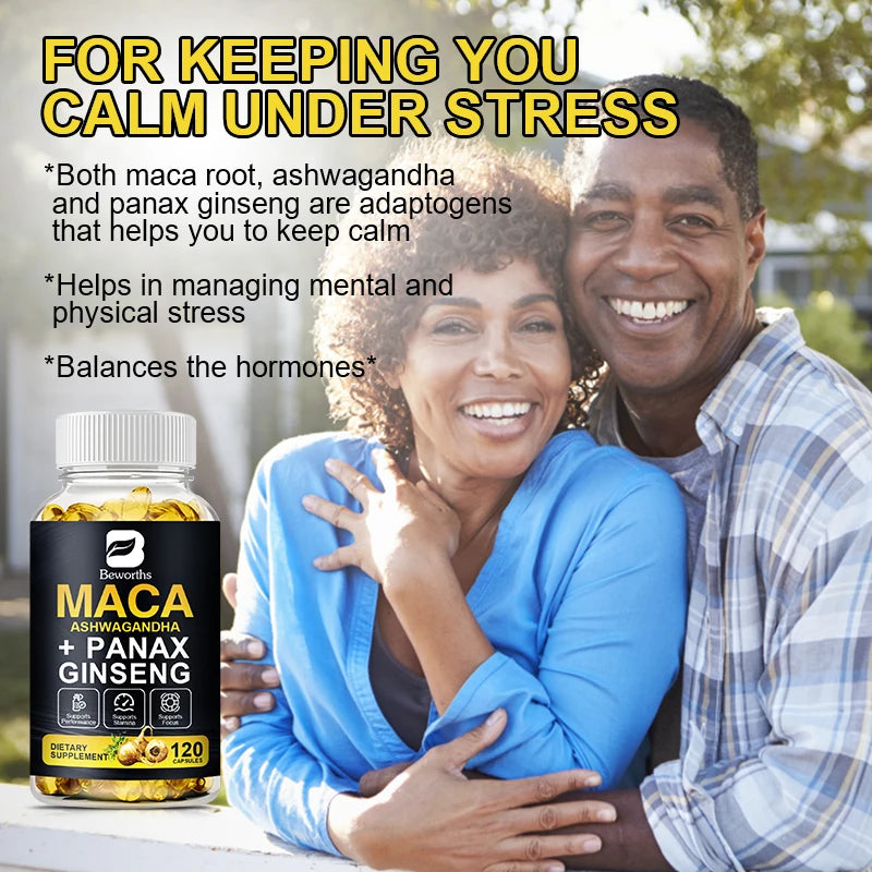 BEWORTHS Best Maca Capsules for Men Health with Red,Yellow and Black Maca