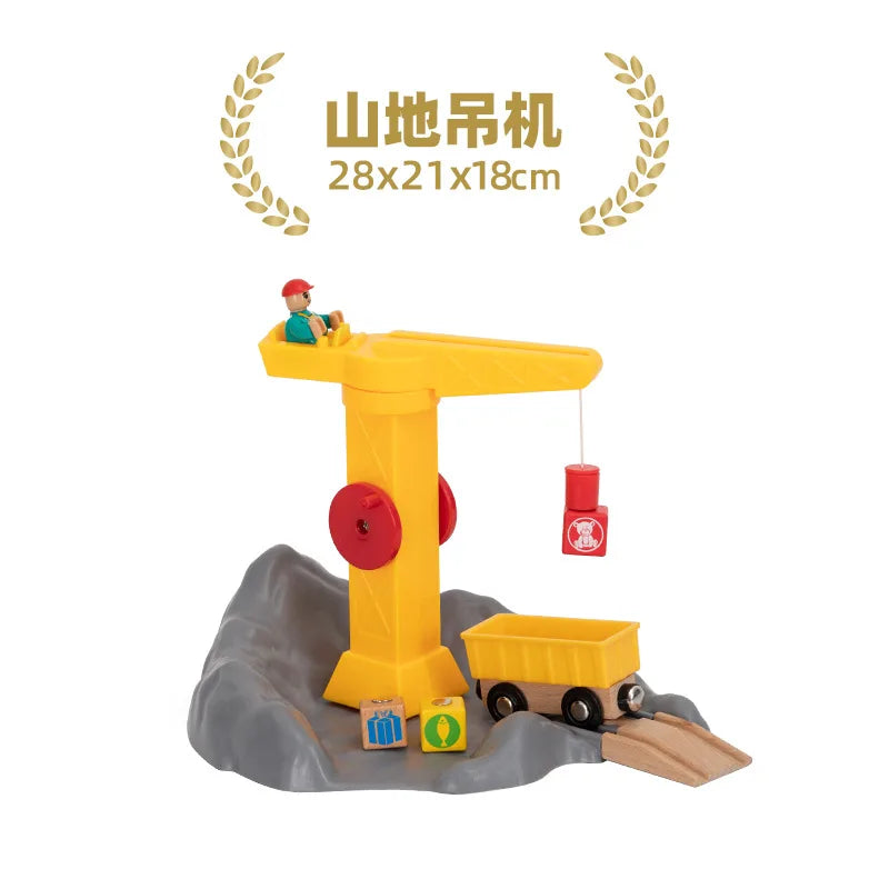 Wooden Train Track Accessories Wood Railway Track Train Station Bridge Tunnel Compatible All Brands Wooden Track Toys
