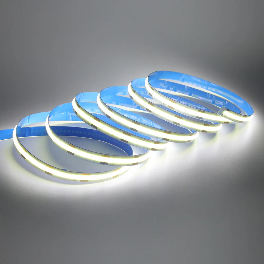 Premium 5V USB COB LED Strip Light - 320LEDs/m Flexible Ribbon Tape