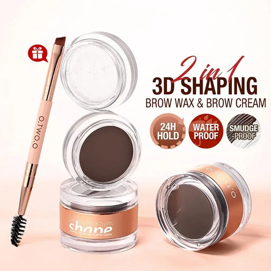 3 Colors Eyebrow Pomade Cream Waterproof Long Lasting Creamy Texture Eye Brow Tint Enhancers Makeup Cosmetics With Brush