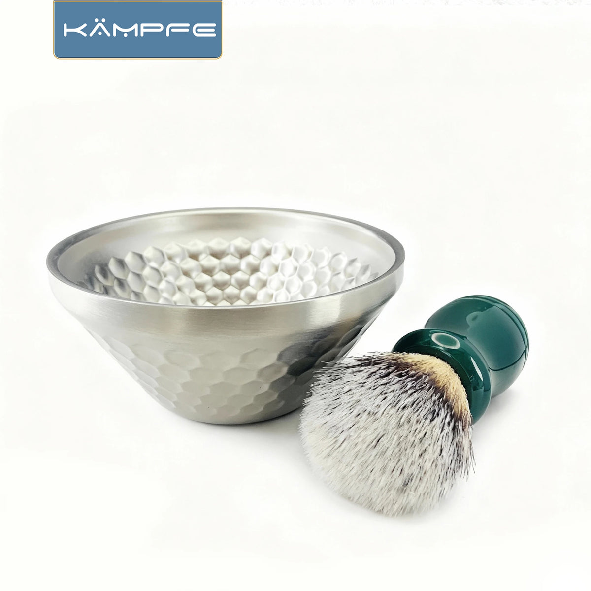 KAMPFE Stainless Steel Shaving Bowl Dual-Use Grooming Bowl for Home & Travel Cleaning Face Shaving Bowl  gifts for men New