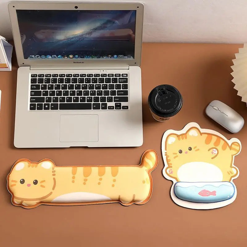 Ergonomic Corgi Mouse Pad with Wrist Rest - Memory Foam Keyboard Support Cushion