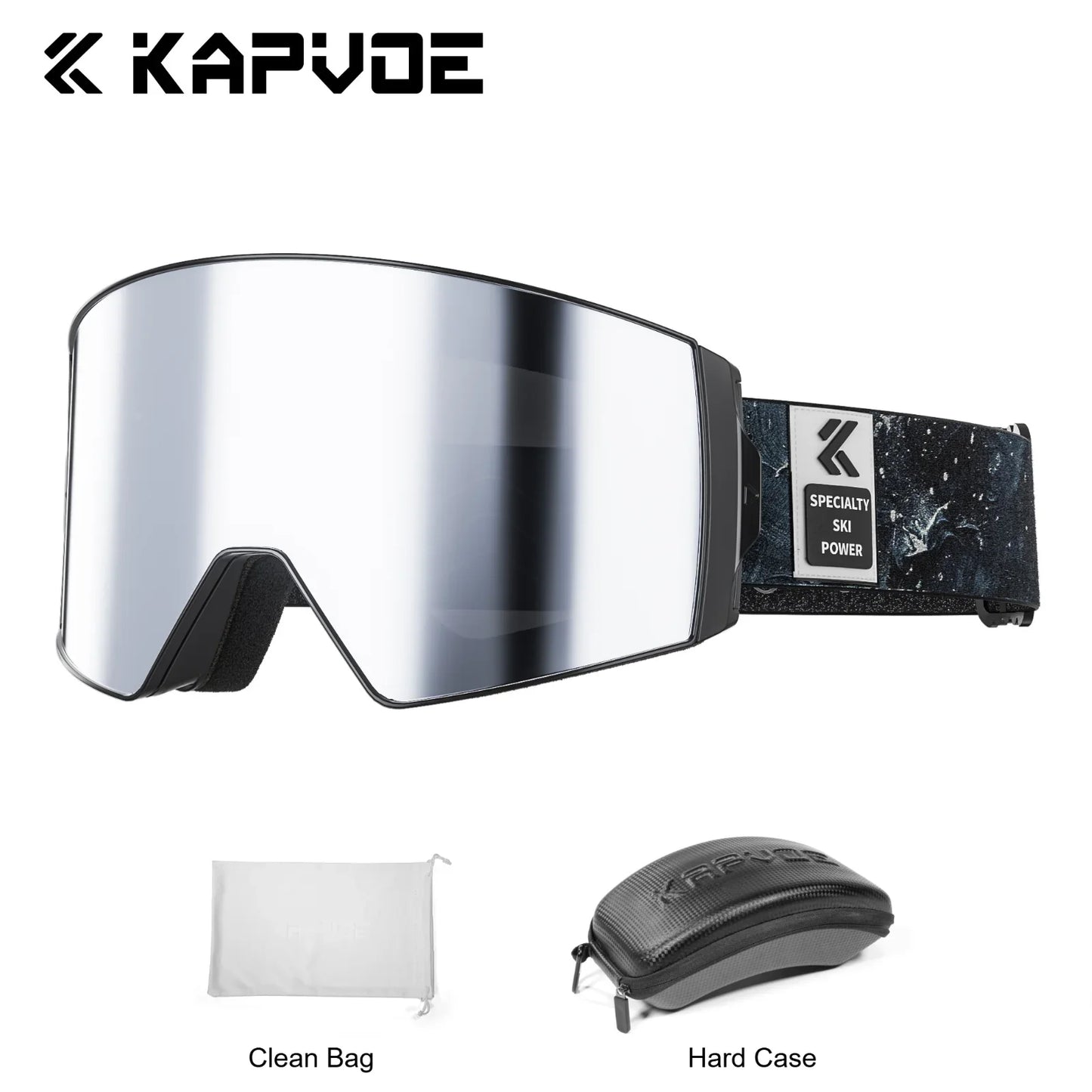 Kapvoe Snow Goggles Ski Sunglasses Snowboarding Mask Men Women Anti-Fog Lens Kit UV400 Protection Snowmobile Glasses Motorcycle