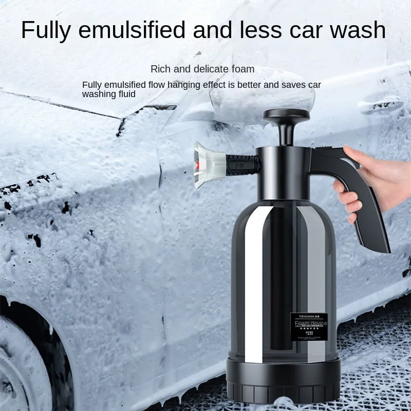 2L Hand Pump Foam Sprayer - Professional Car Wash Kit with 3 Nozzle Types