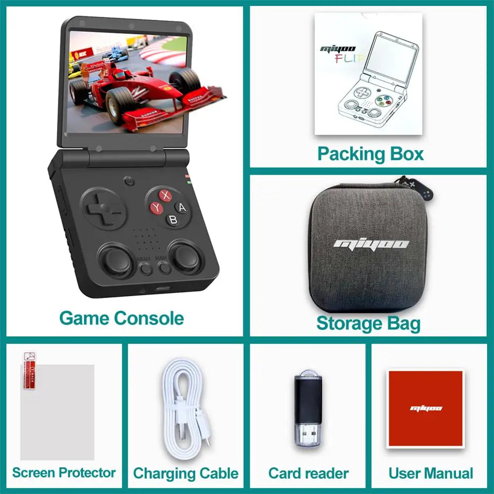 MIYOO Flip Retro Handheld Game Consoles IPS Screen Linux System Classic Portable Video Game Consolas Travel Bag Retroid Pocket