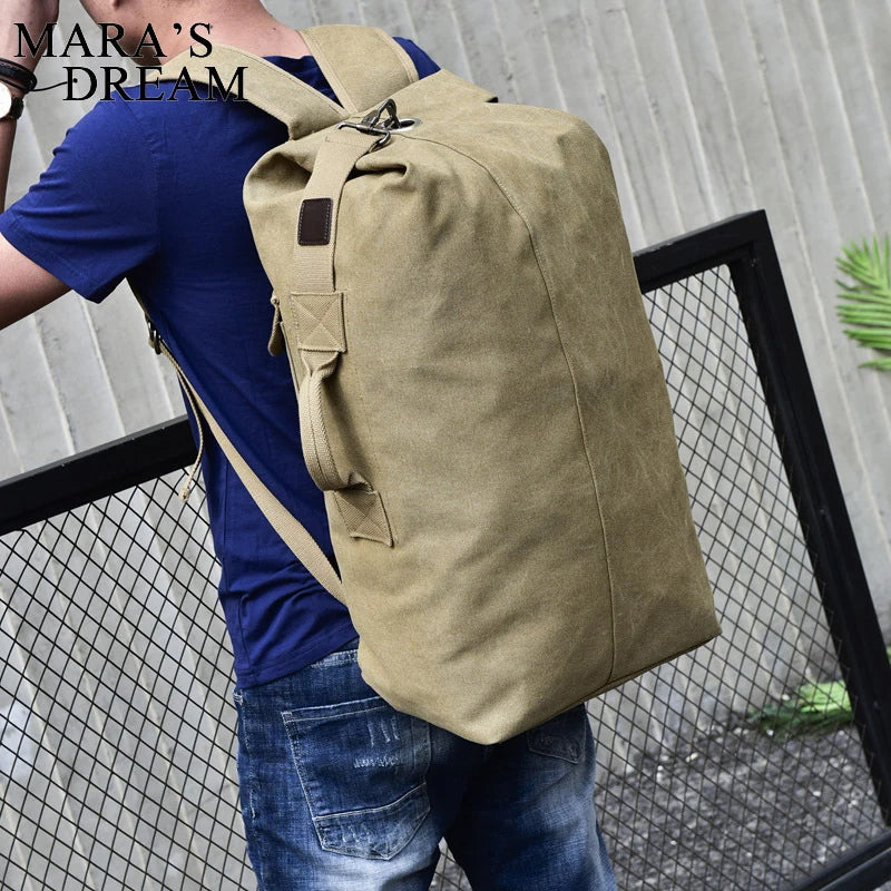 Mara's Dream Men Large Travel Climbing Bag Tactical Military Backpack Women Army Bags Canvas Bucket Bag Shoulder Sports Bags Boy