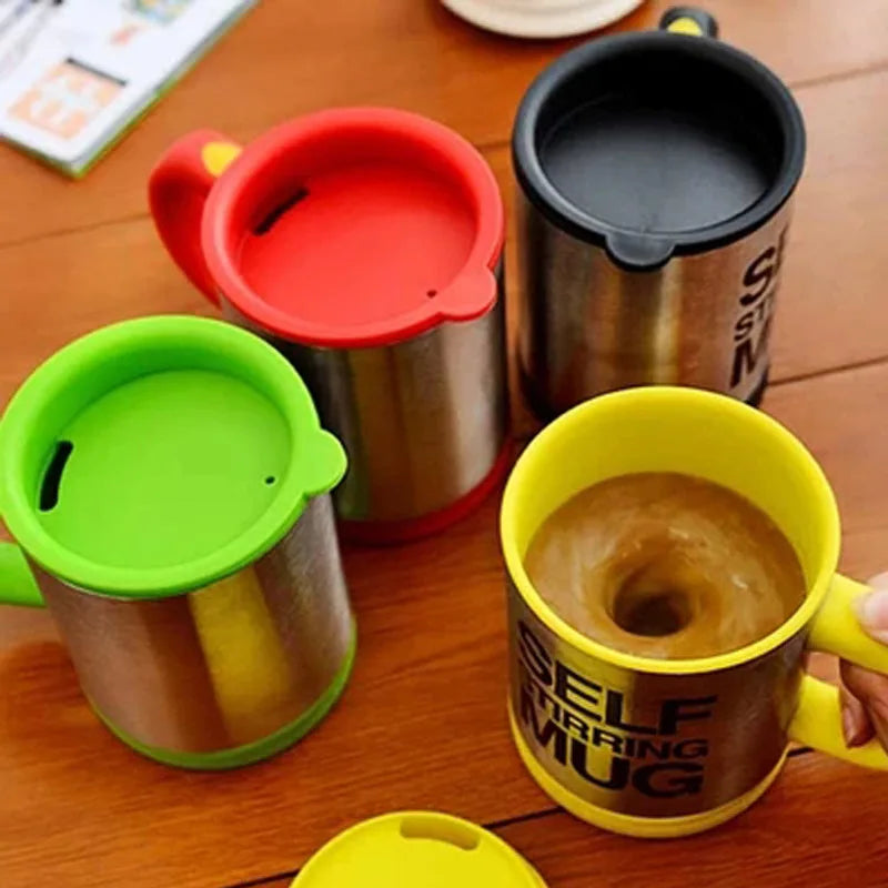 Self-Stirring Coffee Mug - Automatic Mixing Stainless Steel Cup 301-401ml