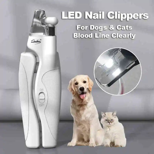 Pet Nail Clipper with LED Light Dog Cat Claw Blood Line Scissors Multifunction Nail Trimmer Pet Cleaning Grooming Supplies