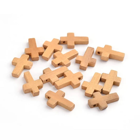 50 pc Wood Pendants Cross Pendants Lead Free Camel 22x14x4mm Hole: 1.8~2mm