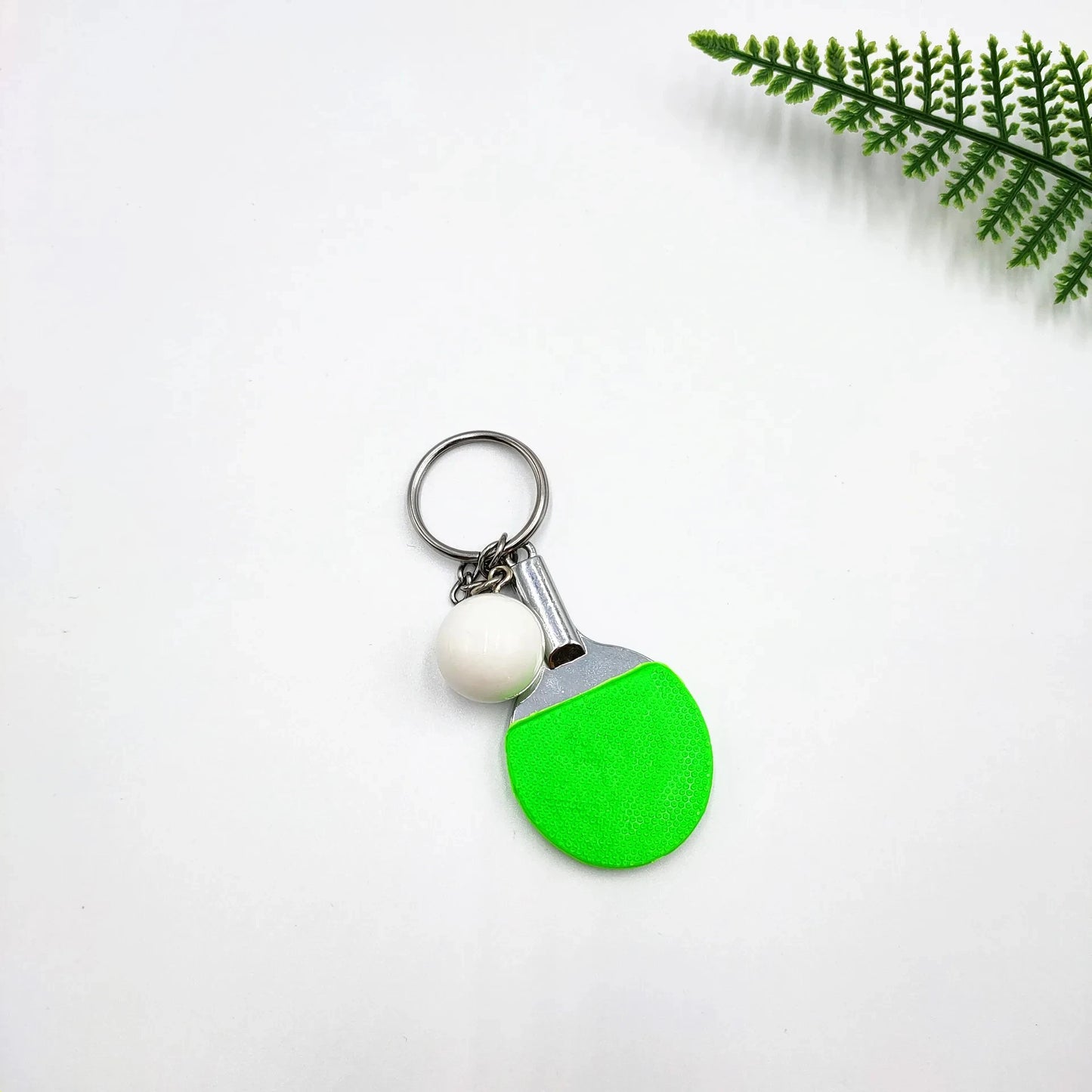 7 Colors Cute Ping Pong Racket  Pendants Souvenir Table Tennis Ball Keychain Ball Sports Fans Key Ring Gift Ornament Accessories