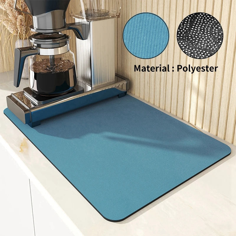 Super Absorbent Dish Drying Mat - Quick Dry Kitchen Draining Pad