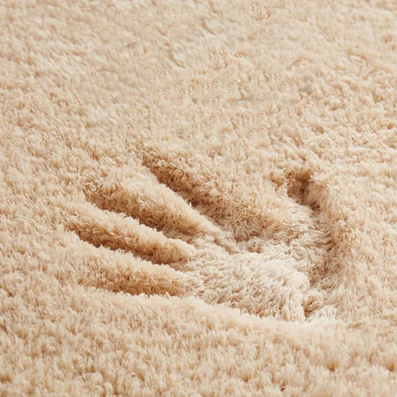 Thick Imitation Wool Bedside Carpet Solid Color Bedroom Carpet Girls Bedroom Area Rugs Rectangular Living Room Carpet Home