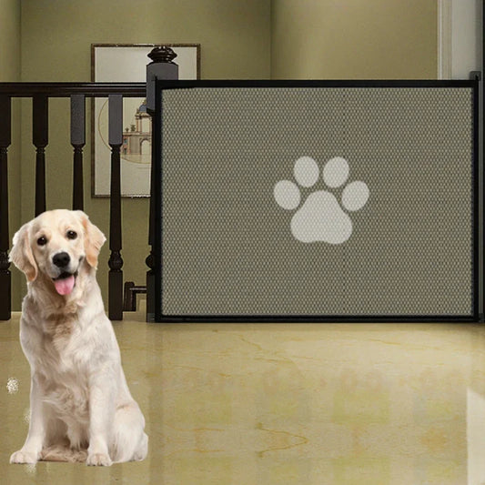 Pet Dog Barrier Fences Portable Folding Breathable Mesh Pet Safety Gate Isolated Networks Doorways Staircases Dog Fences