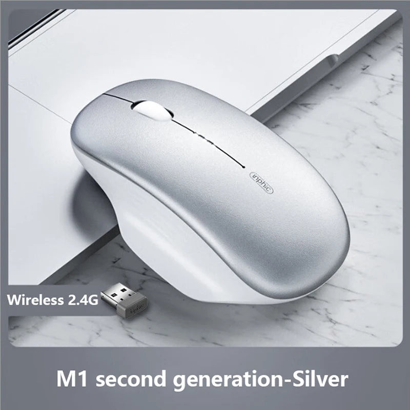 Inphic M1 Second-generation 2.4G Wireless Mouse Type-C Rechargeable Silent Office Mouse Ergonomics Battery Level Display