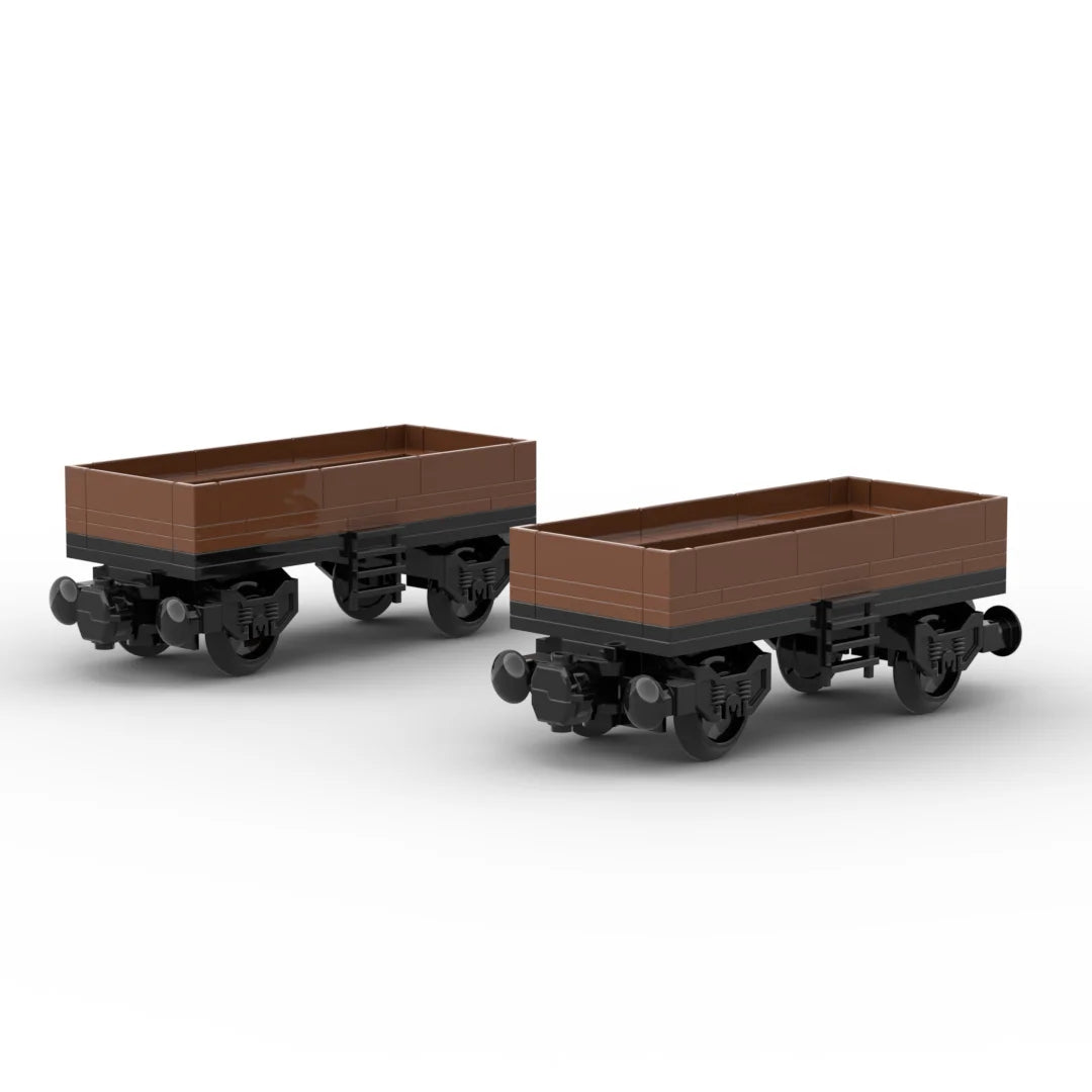 MOC Building Blocks City Freight Train Model Transport Carriage Children DIY Assembly Brick Toys Birthday Gift