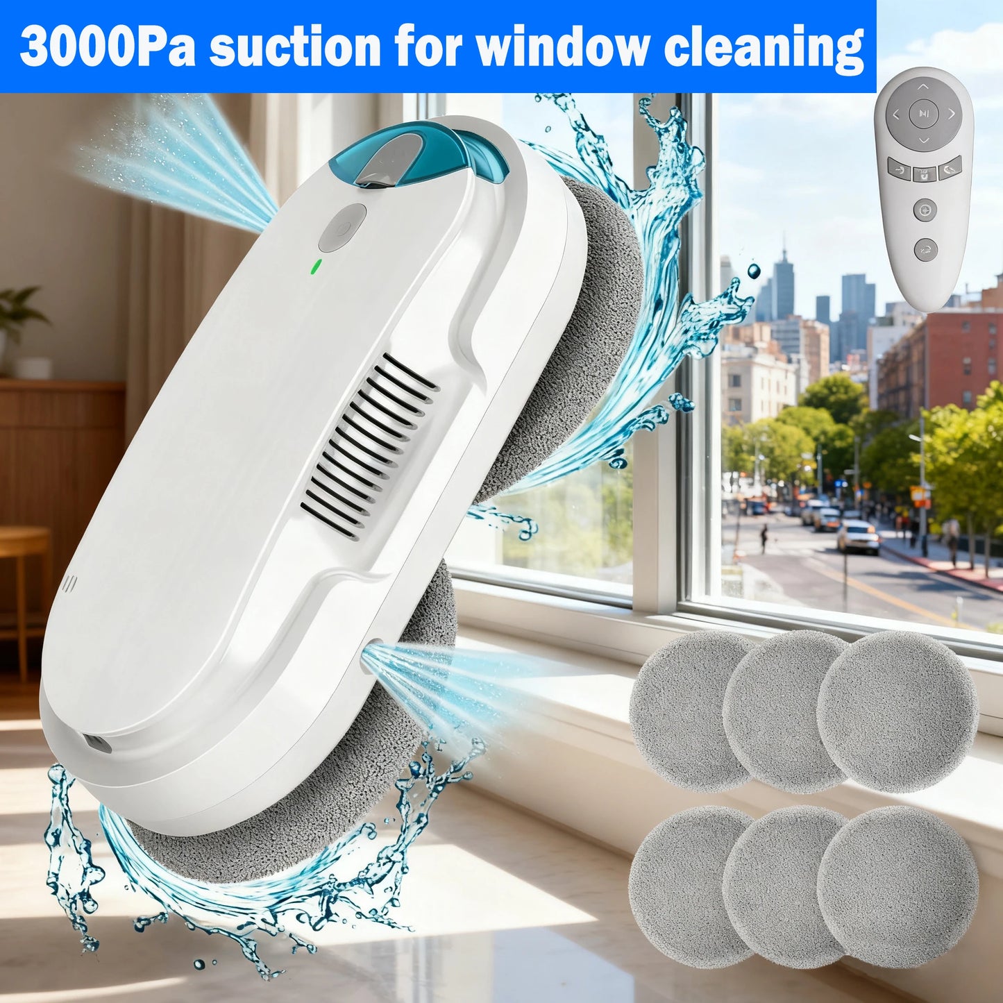 INSE W1 Automatic Window Cleaning Robot with Water Spray & Remote Control