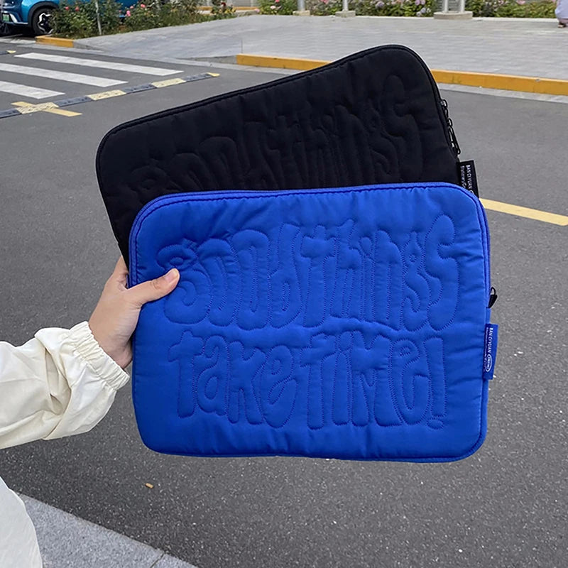 Embroidery Pattern Cute Shockproof Laptop Sleeve Case Bag 11 13 14 Inch For Macbook Ipad For Laptop And Tablet Pouch