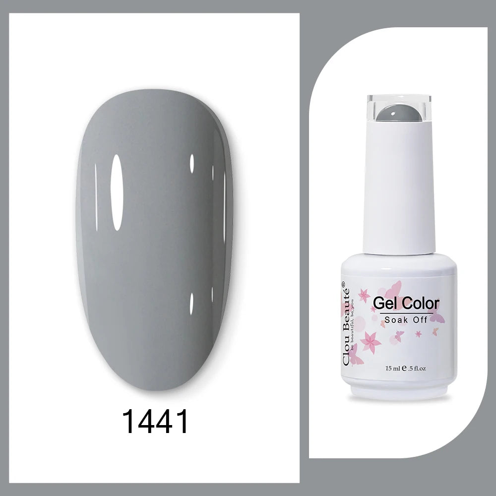 Clou Beaute 15ml HEMA TPO FREE Gel Nail Polish Bright Dark Army Green Gel Lacquer Semi Permanent Art Organic  Nail Gel Varnish