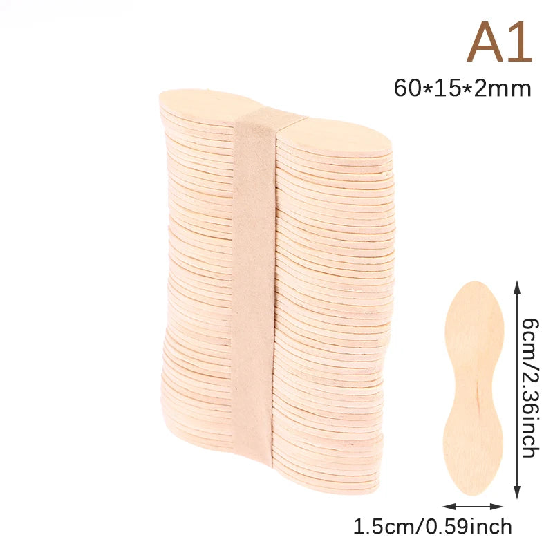50Pcs Wax Waxing Disposable Sticks Wood Tongue Depressor Spatula Woman Wooden Body Hair Removal Sticks Beauty Toiletry Kits