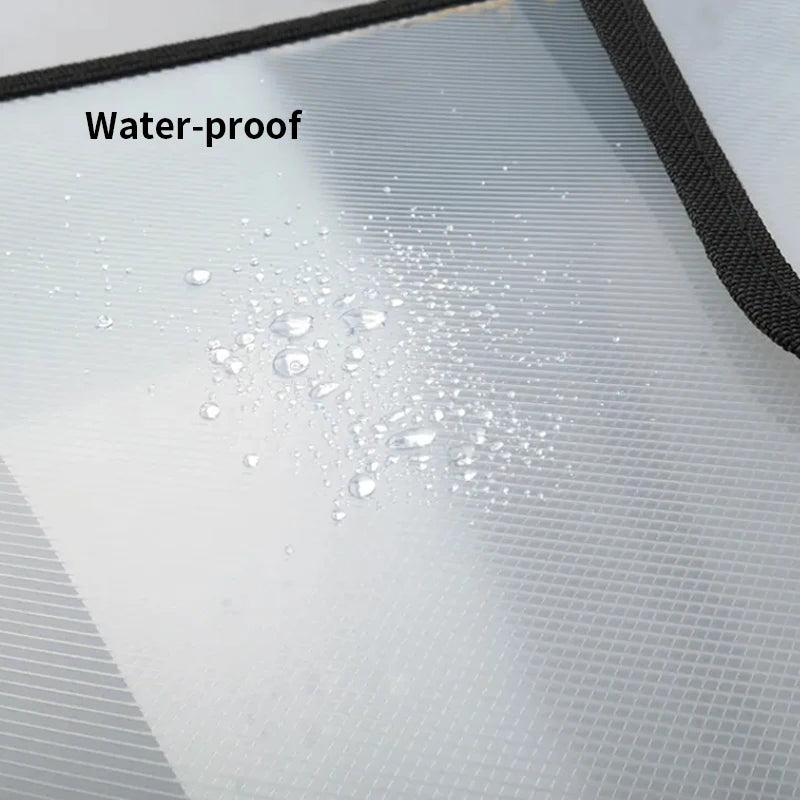Large Capacity Waterproof File Transparent A4 Folder Press Button Plastic Data Document Bag Pocket Storage Office Supplies