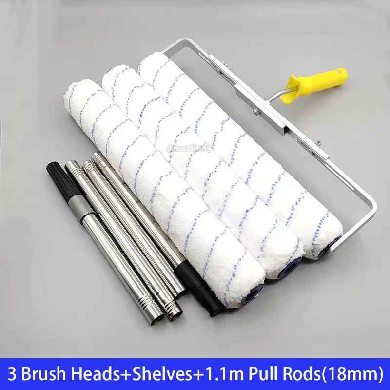 Professional 18-Inch Paint Roller Brush Set with Aluminum Handle - 6mm/9mm Microfiber