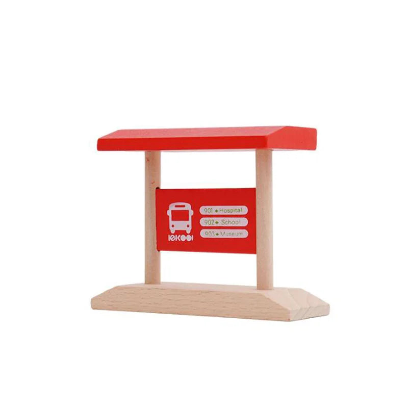 Toddlers Toys Wooden Train Railway Track Accessories Barricade, Platform Track Scene Puzzle Toys For Boys & Girls