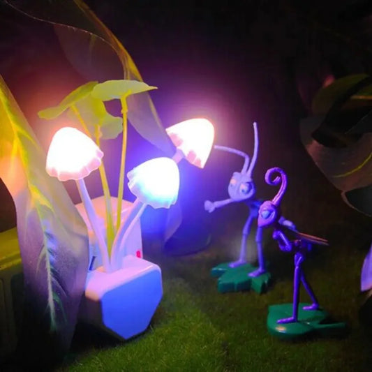 LED Mushroom Night Light with Automatic Sensor - EU/US Plug