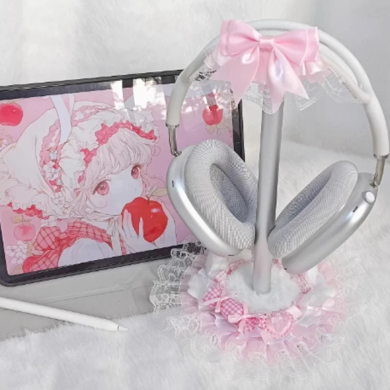 Plush Headphone Stand Customized Cute Headphone Storage Rack Desktop Gaming Esports Earphone Display Stand Headphone Accessories