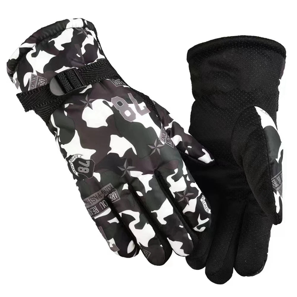 Warm Ski Gloves Polyester Warm&Light Waterproof And Breathable The Wrist Can Be Tightened And Relaxed for A Better Fit
