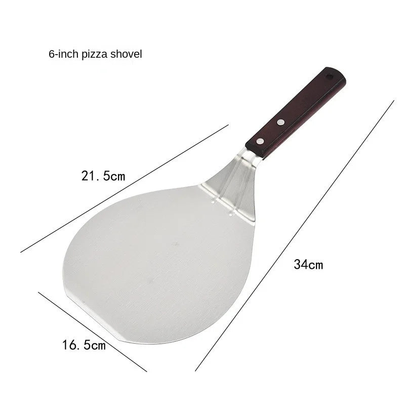 6.5/10inch Pizza Shovel Metal Non-Stick Pizza Peel with Wood Handle Cake Lifter Transfer Tray for Homemade Baking Pizza Bread