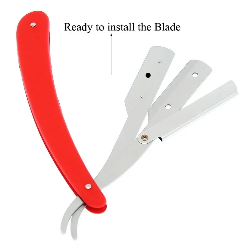 Professional Manual Shaver Straight Edge Stainless Steel Sharp Razors Men Razors Folding Shaving Beard Cut With Blade C0006A