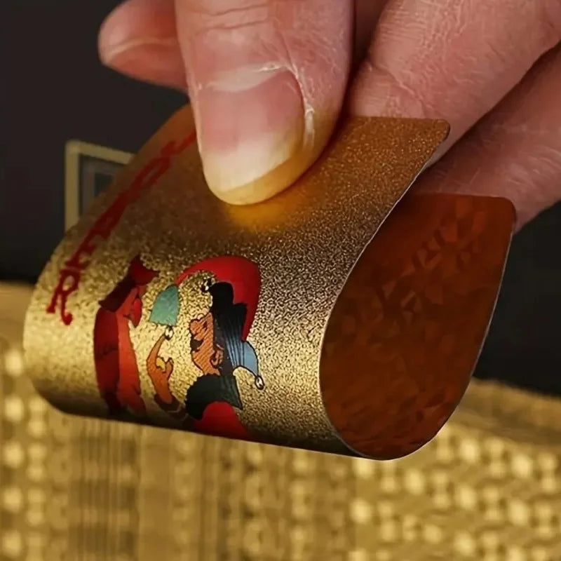 Premium 24K Gold Foil Playing Cards - Luxury Waterproof Poker Deck