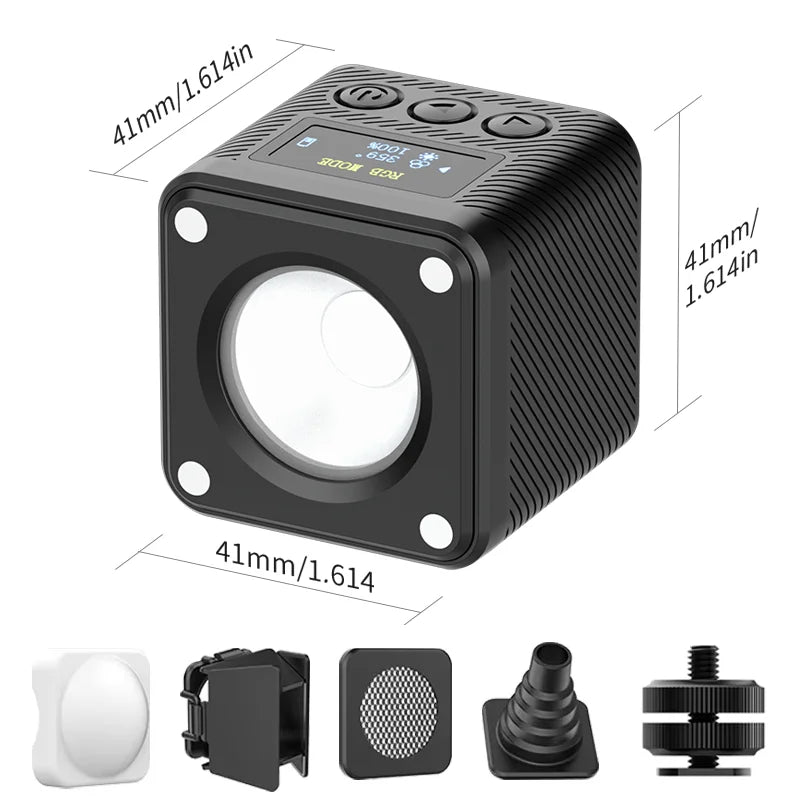 Ulanzi L2 RGB Mini COB Video Light - 360° Full Color Magnetic LED with Diffuser for DSLR Camera