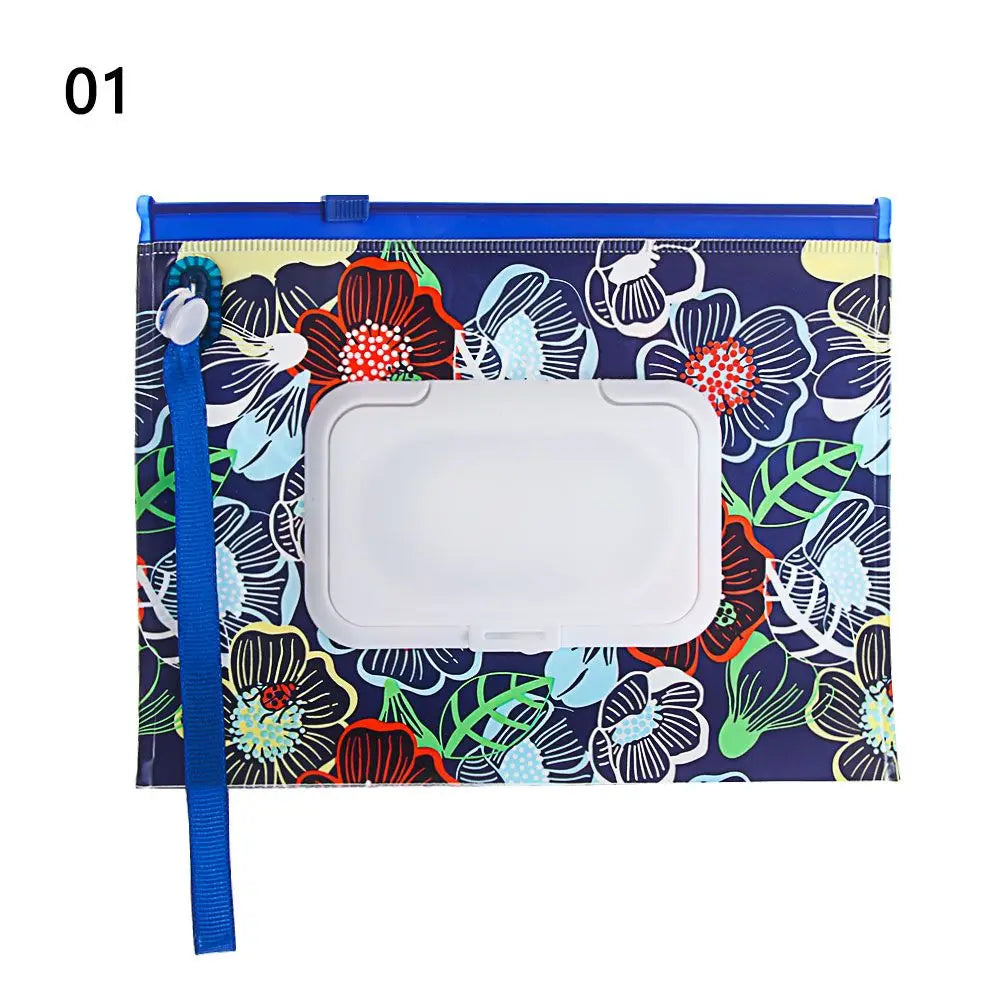 Hot Refillable EVA Wet Wipes Bag Cosmetic Pouch Tissue Box Wipes Holder Flip Cover Snap-Strap Carrying Case Stroller Accessories