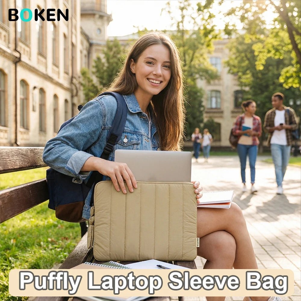 Khaki Laptop Case11 13 14 16inch For Macbook Air M2 Pro M3 14 M1 Cover HP Xiaomi Dell Lenovo Waterproof Laptop Sleeve Zipper Bag