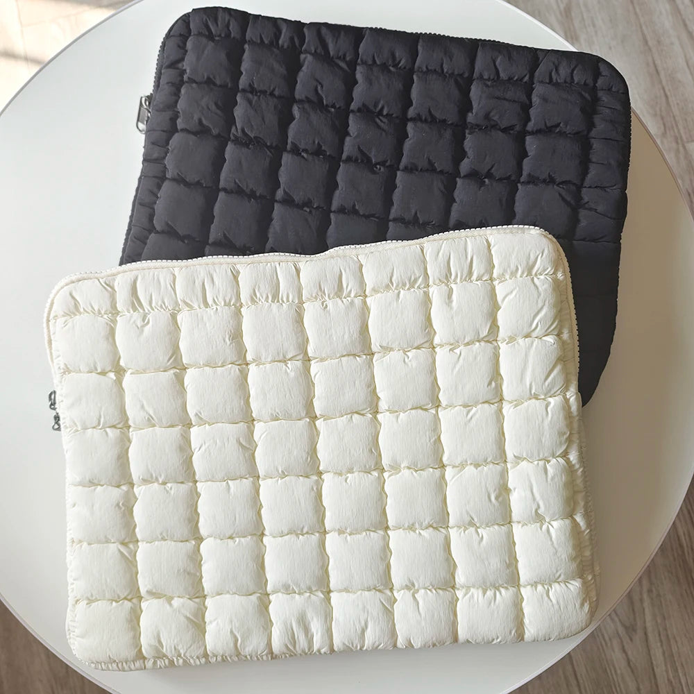 Puffy Laptop Bag Sleeve 11/13/14/15/15.6 Inch Quilted Case Laptop Cover For MacBook Air Pro/iPad/Lenovo/Hp Puffer Notebook pouch
